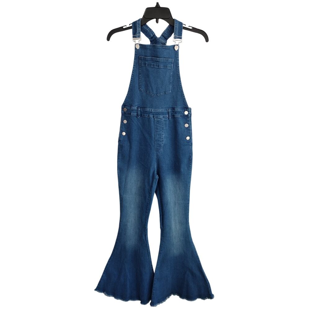 Altar'd State Dark Blue Denim Flare Overalls